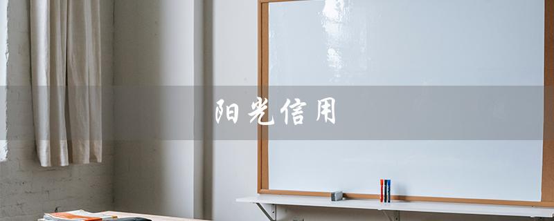 阳光信用（阳光信用怎么查）