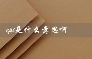 cpi是什么意思啊（CPI计算机组成原理是什么）