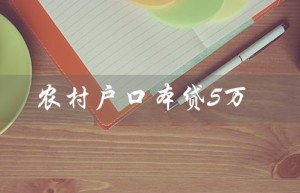 农村户口本贷5万（农村户口本借5万利息多少）