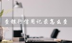 查银行信用记录怎么查（个人信用记录怎么查）